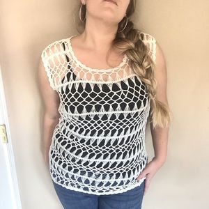 Tommy Bahama White Crochet Top